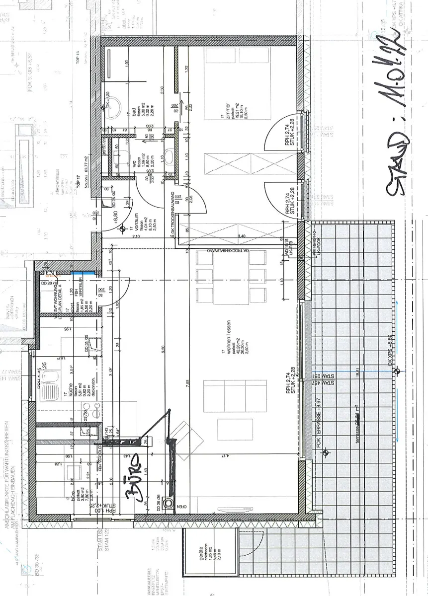 Grundriss Ganz oben in Bruck: Penthouse mit Südterrasse zur Miete