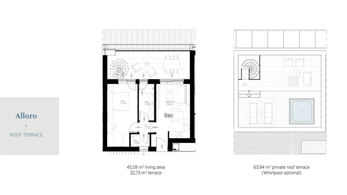 Grundriss Falkensteiner Park Residences Lake Garda Penthouse Alloro mit Dachterrasse