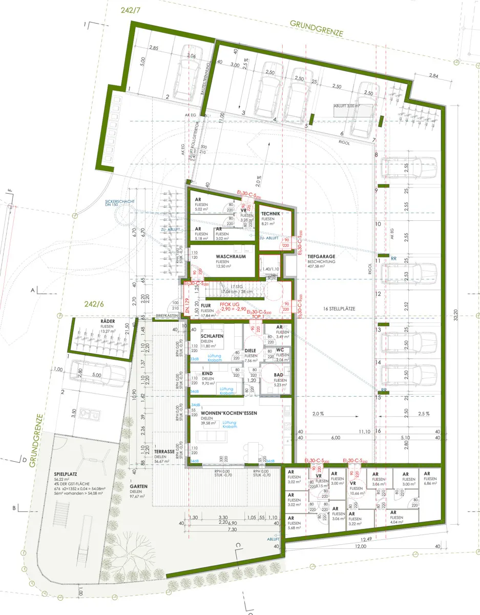 Grundriss Neubauprojekt Salamander - Gartenwohnung Top 5
