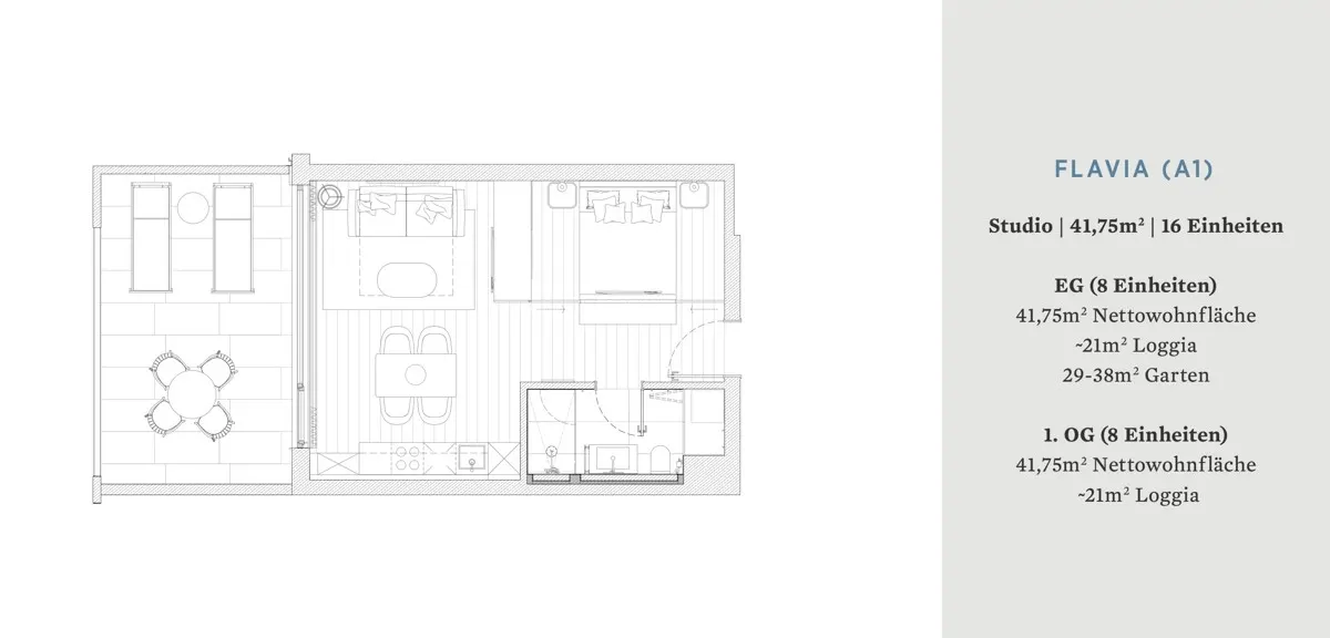 Grundriss Falkensteiner Aurora Residences - Studio Flavia Obergeschoss
