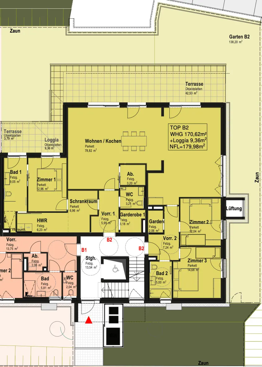 Grundriss Fußfrei live dabei – 4-Zimmer-Wohnung mit Panoramablick auf den Nachtslalom