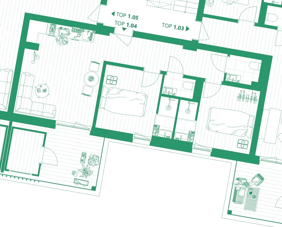 Grundriss AlmAppartements Lachtal - 3 Zimmer Appartement