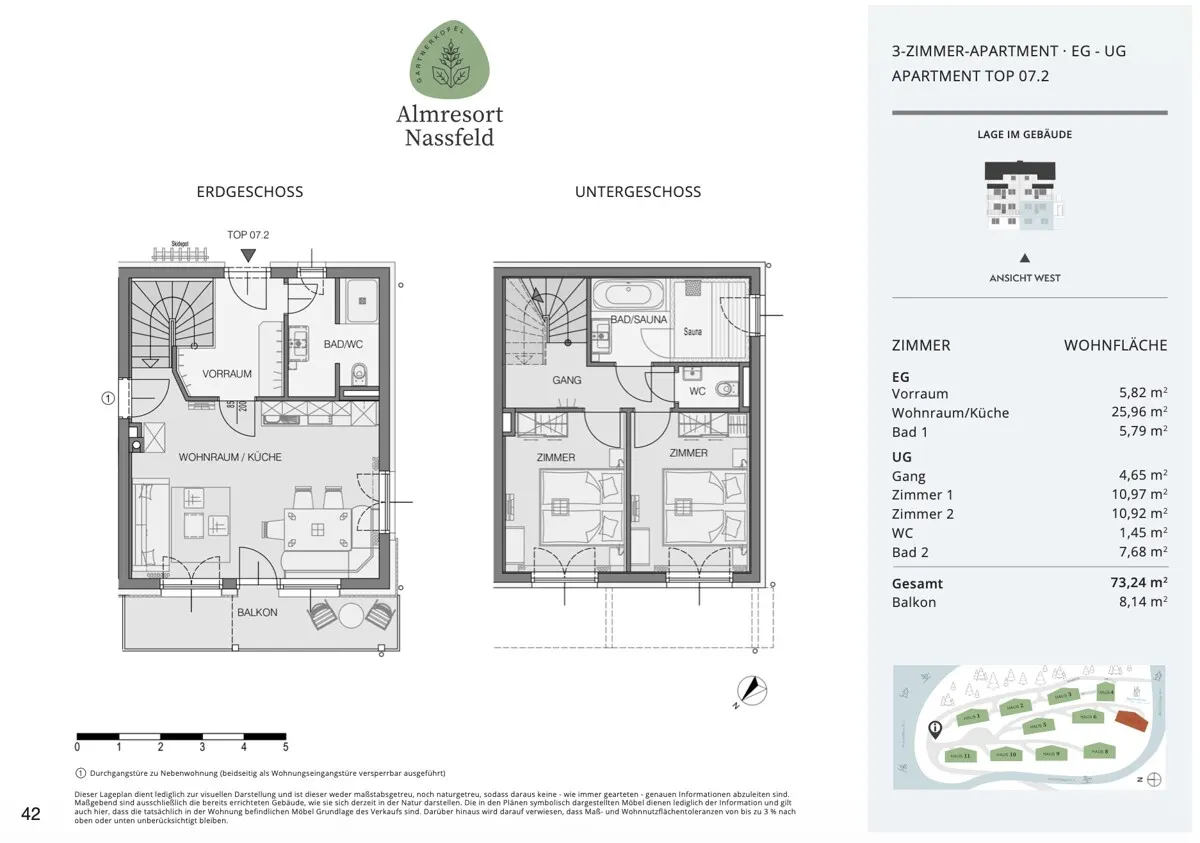 Grundriss Buy-to-Let Almresort Nassfeld - Spa Chalet