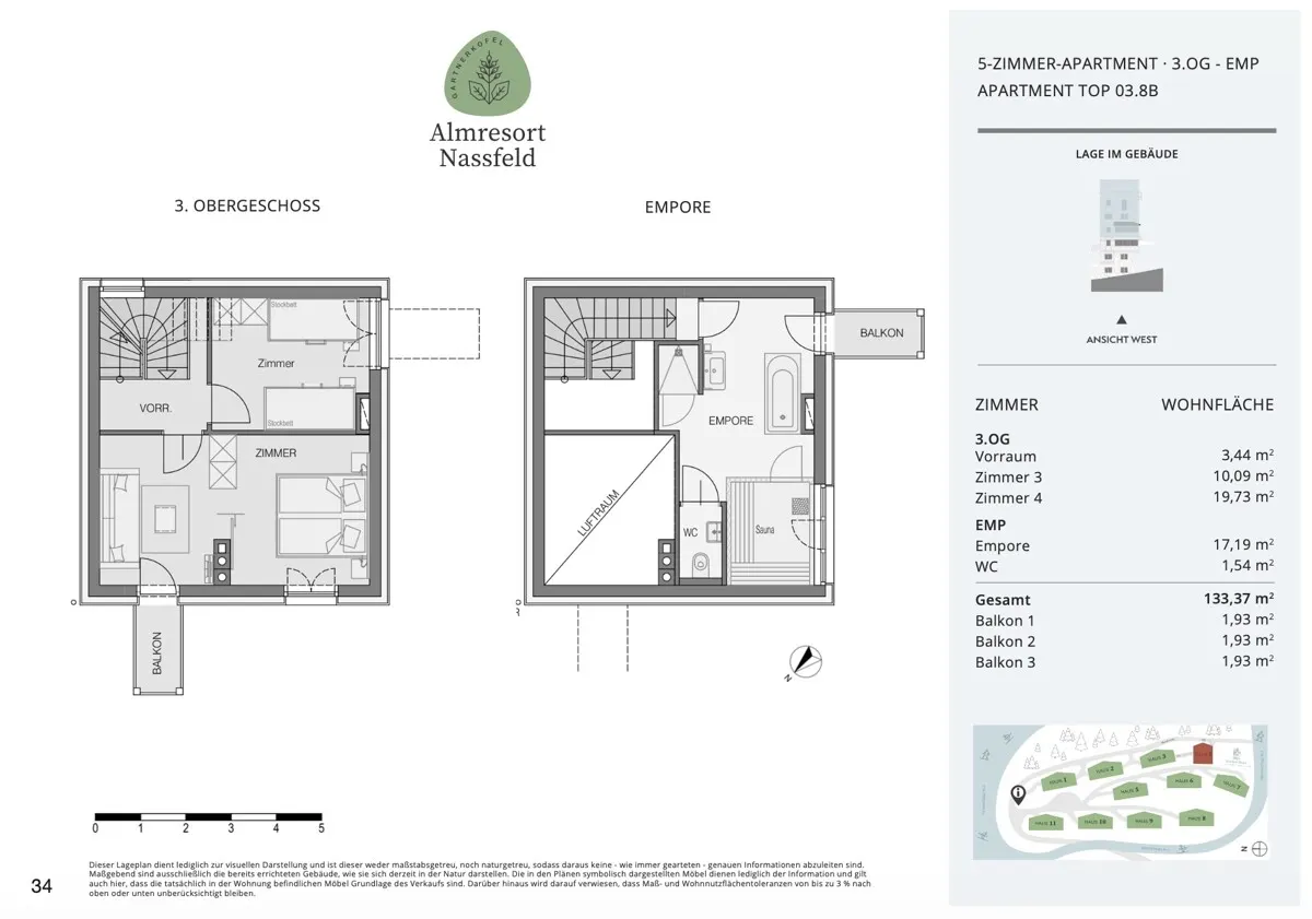 Grundriss Buy-to-Let Almresort Nassfeld - Alm Chalet Suite