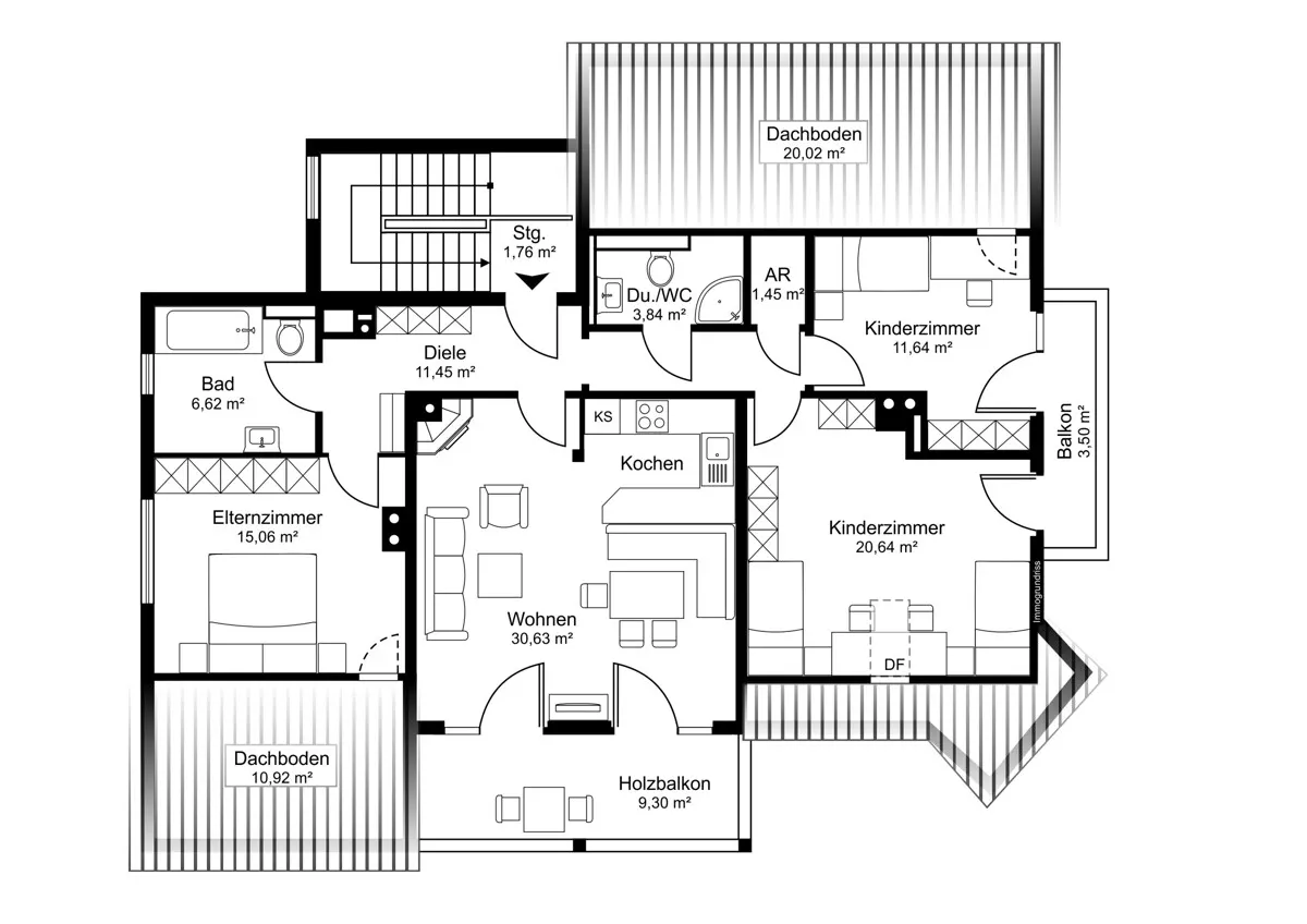 Grundriss Wo Auszeiten ein Zuhause haben - Dachgeschosswohnung als Zweitwohnsitz