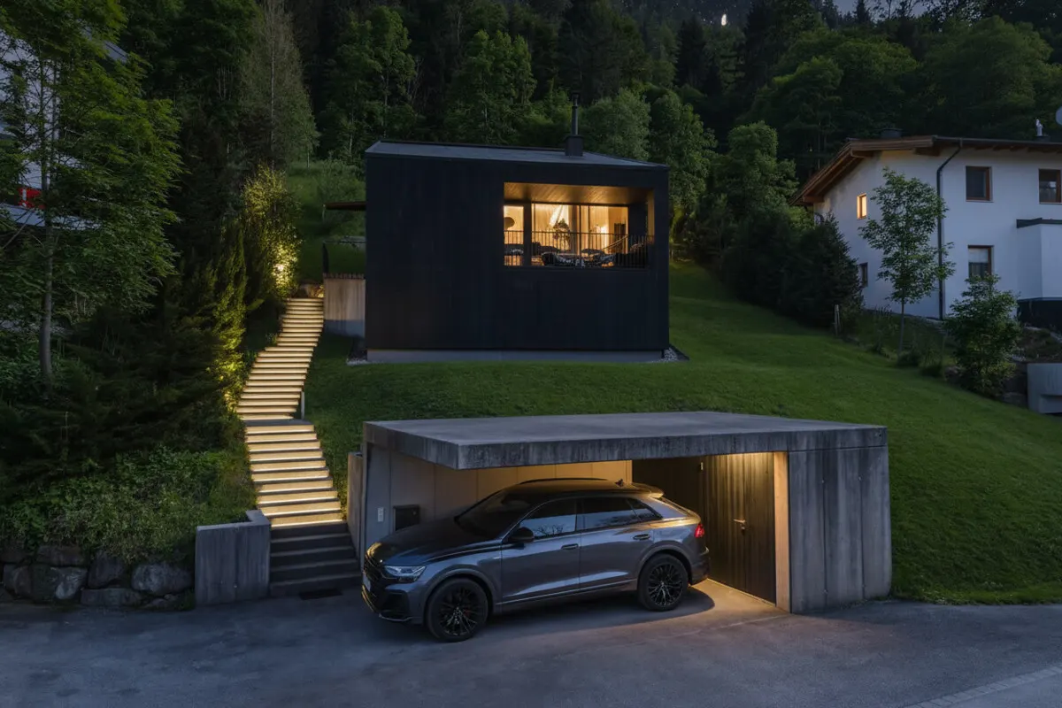 Design-Retreat . Ein Statement aus Holz & Glas