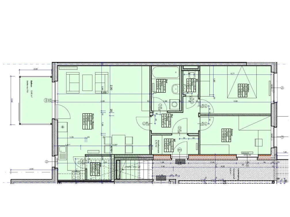 Grundriss Aigen: Top geschnittene Wohnung mit Balkon