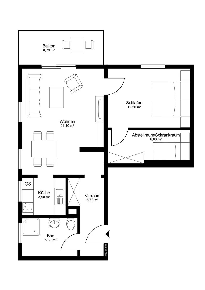 Grundriss Alpine Escape - Appartement zur touristische Vermietung