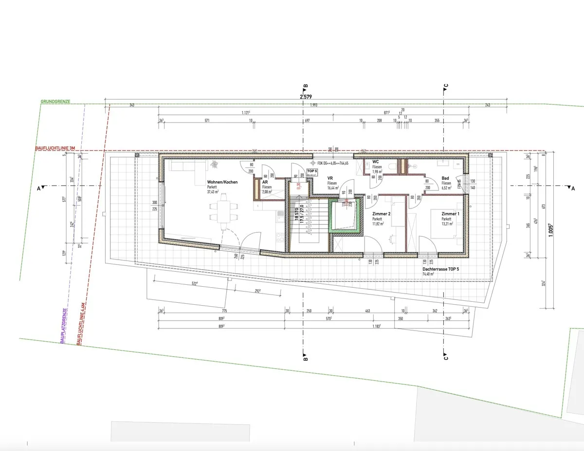Grundriss Wohnen auf einer neuen Ebene - Penthouse mit privatem Liftzugang