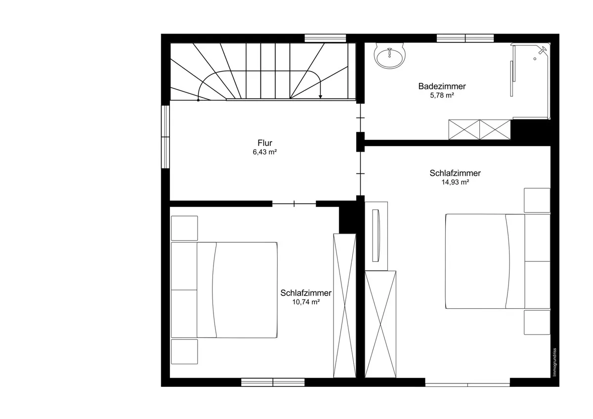 Grundriss Doppelhaushälfte - ruhig gelegen, modern saniert & sofort bezugsbereit