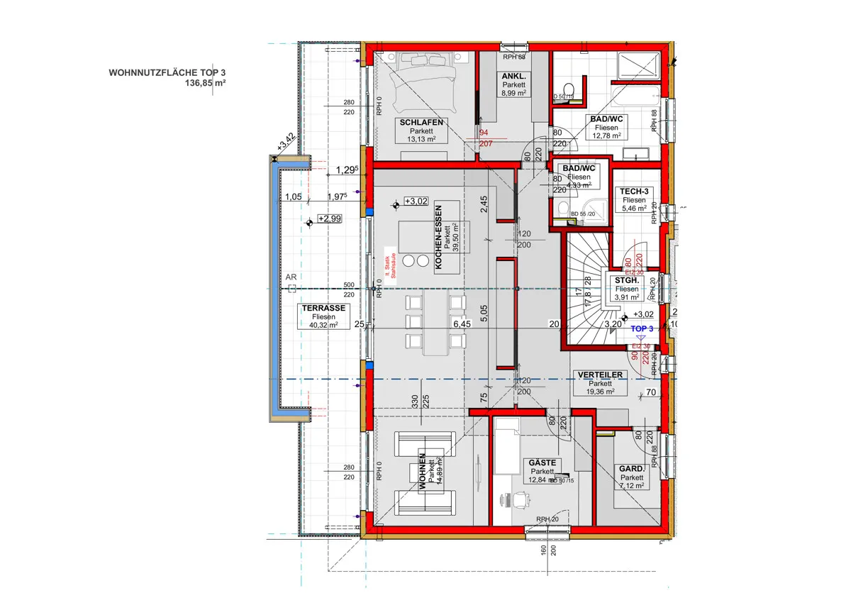Grundriss Living Green - 3,5-Zimmer Dachgeschossensemble in herrlicher Grünlage