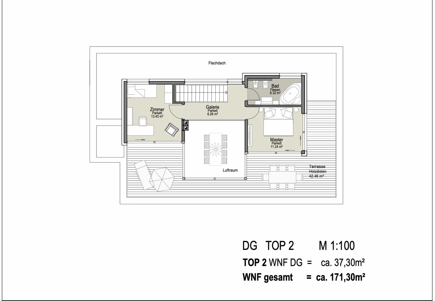 Grundriss Top 2, Penthouse, Obergeschoss