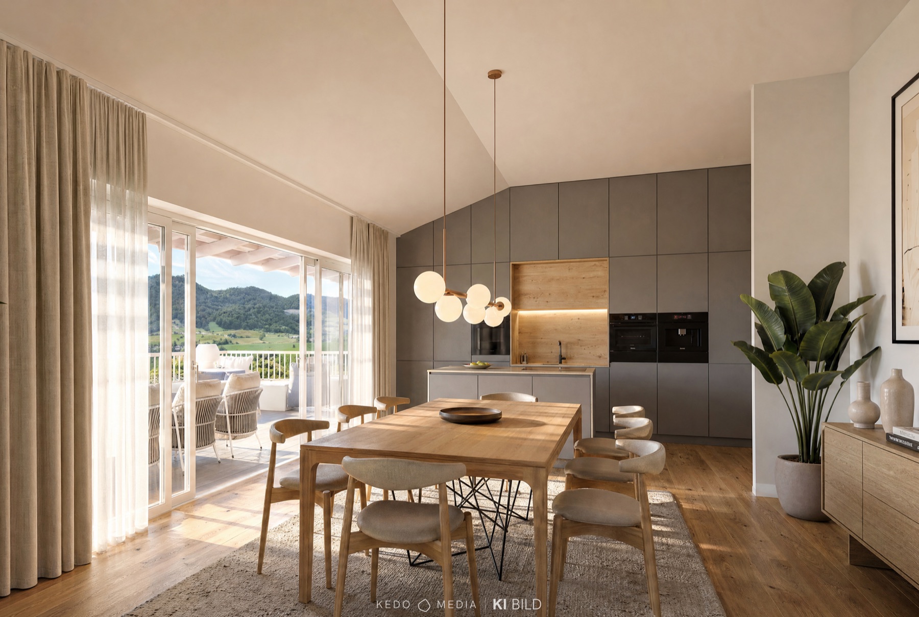 Gartenmaisonette mit Terrasse, Visualisierung