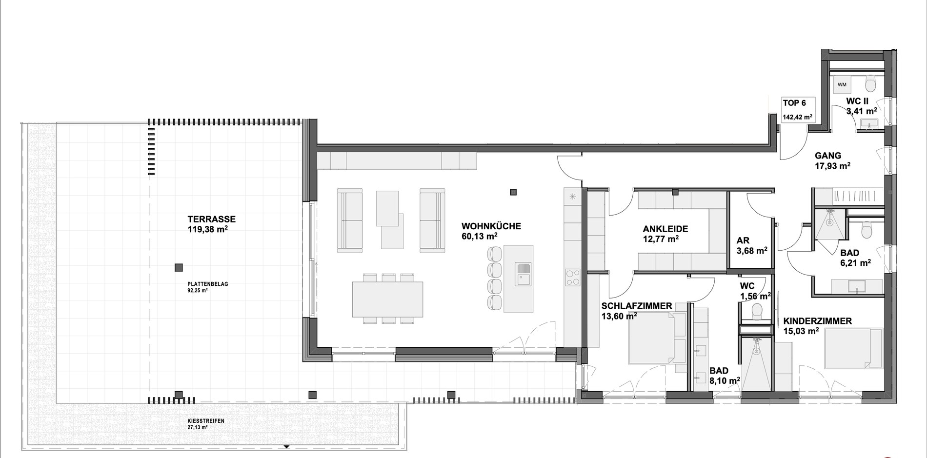 Grundriss TOP 6, Ski & Panorama Living, 2. Obergeschoss