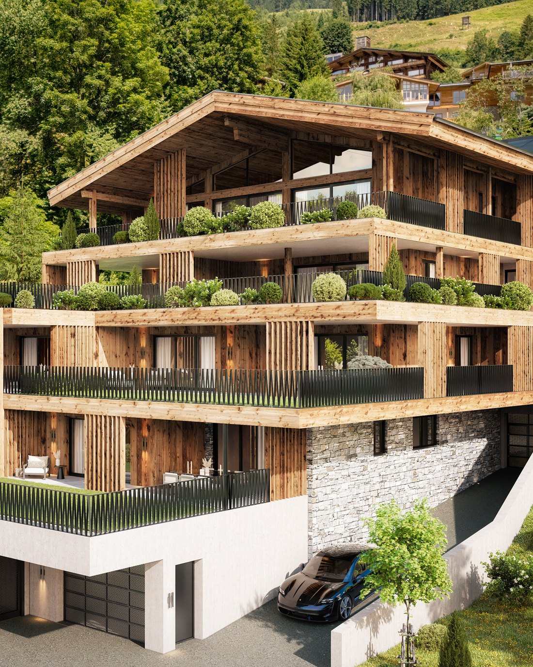 Ski & Panorama Living, Außenansicht im Sommer